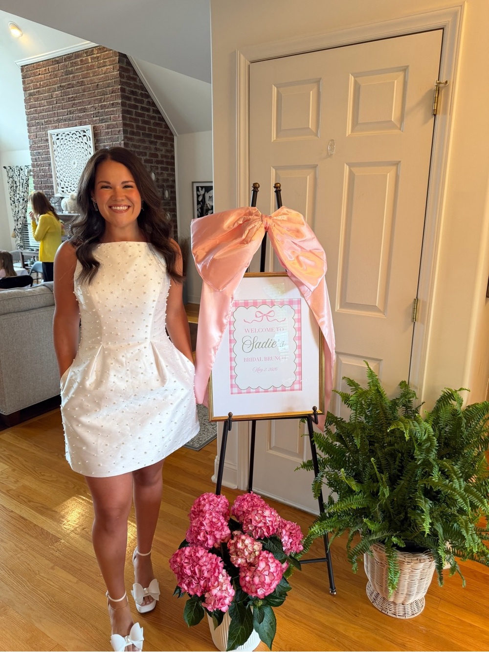 Jenny Yoo White Beaded A-Line Mini Dress